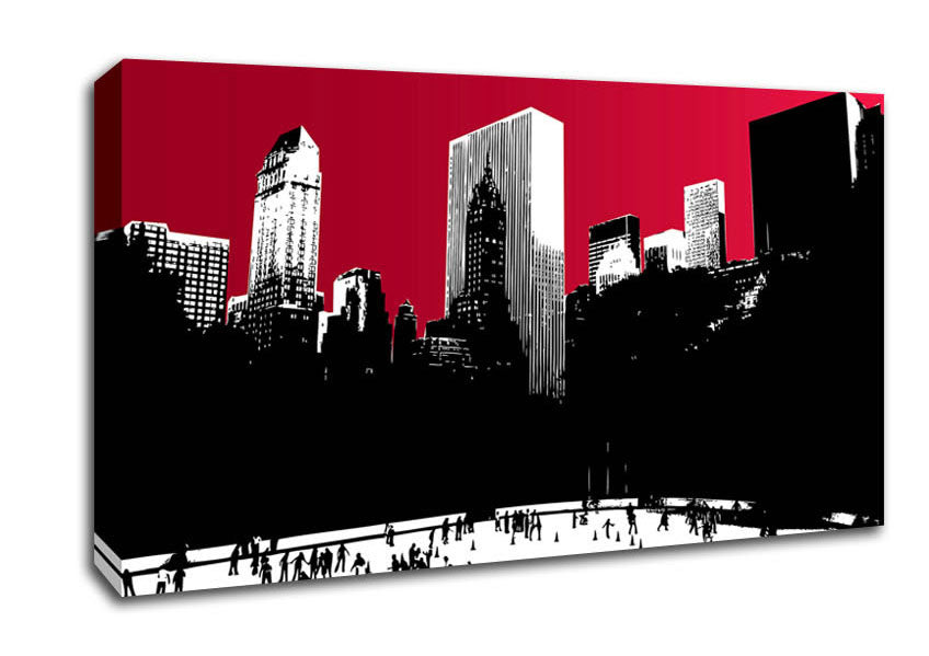 Painting The City Red Canvas Wall Art