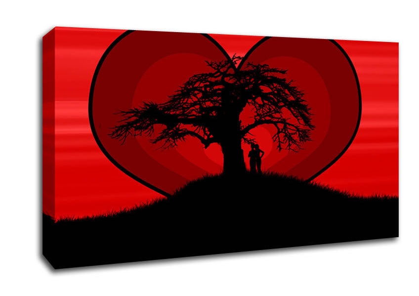 Lovers At Love Tree Canvas Wall Art