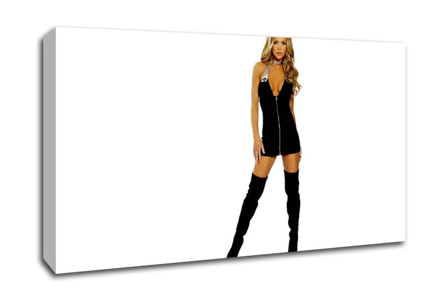 Beauty In A Black Dress Canvas Wall Art