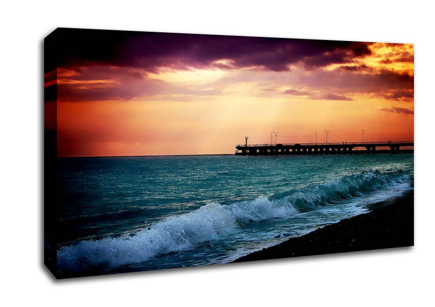 Ocean Waves At Daybreak Canvas Wall Art