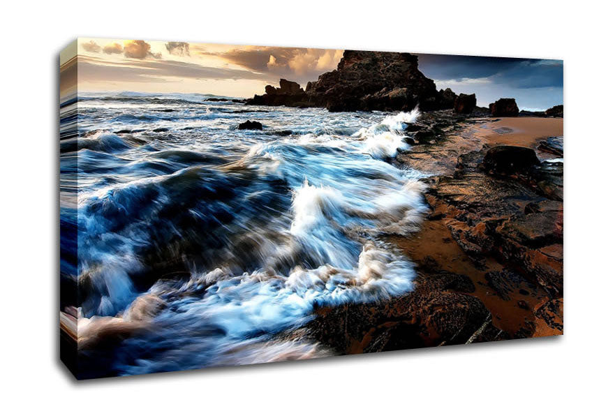 Ocean Waves Movement Canvas Wall Art