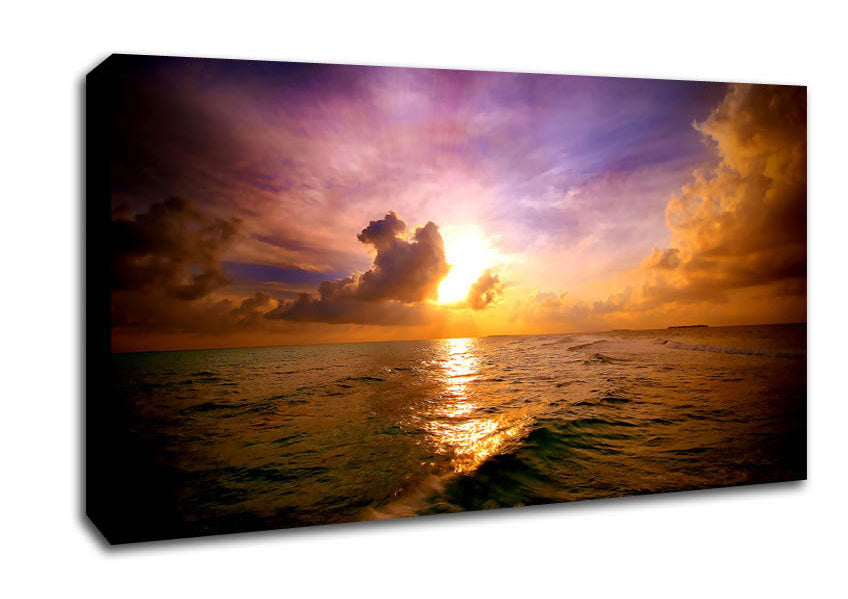 Maldivian Sunset Canvas Wall Art