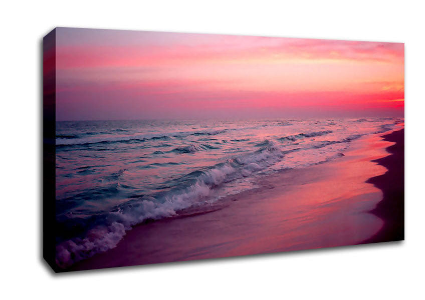 Lilac Pink Ocean Canvas Wall Art