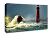 Lighthouse Stormy Sea Canvas Wall Art