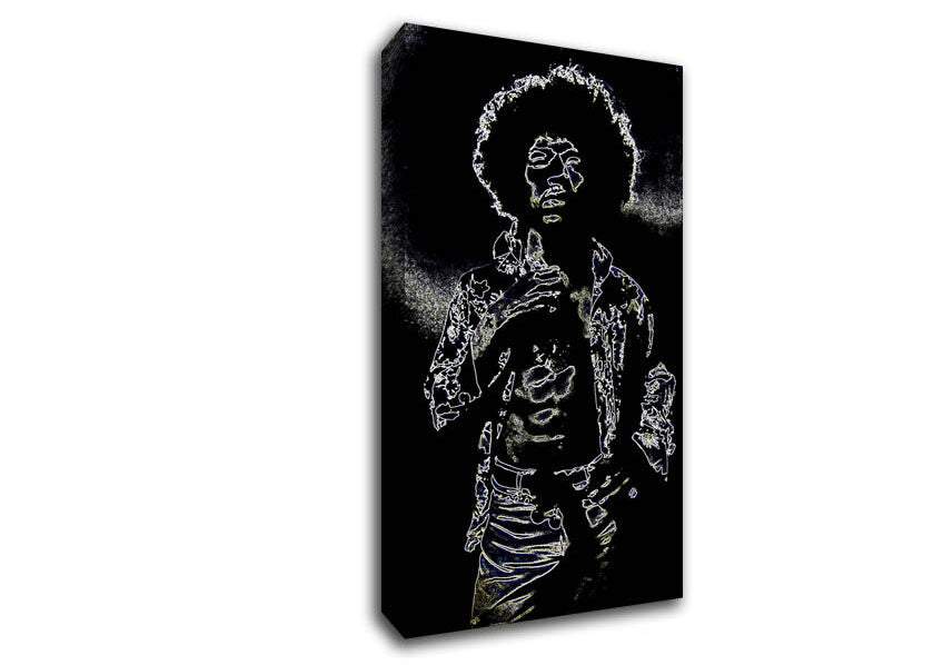 Jimi Hendrix Black Canvas Wall Art