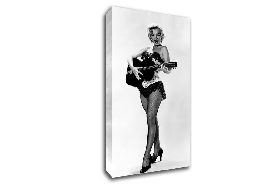 Marilyn Monroe Playing Guitar Canvas Wall Art