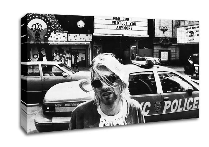 Kurt Cobain Police Car Canvas Wall Art