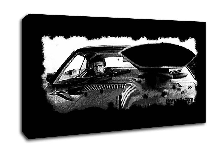 Mad Max Car B n W Canvas Wall Art