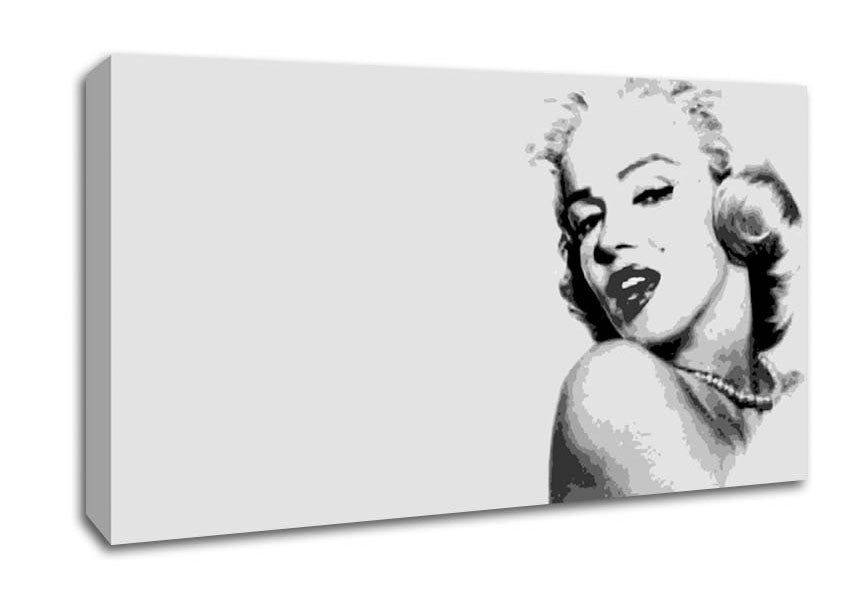 Marilyn Monroe Retro Grey Canvas Wall Art