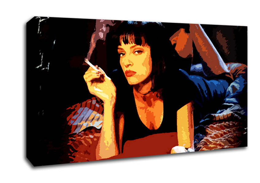 Pulp Fiction Mia Smoking Canvas Wall Art