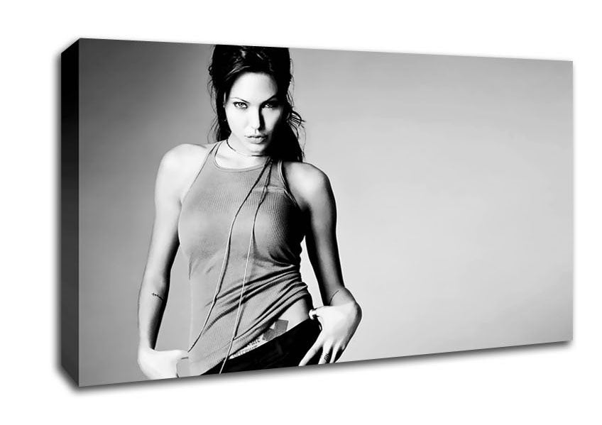 Angelina Jolie Sexy B n W Canvas Wall Art