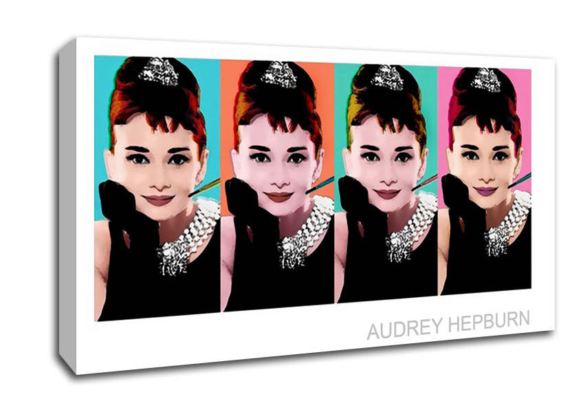 Audrey Hepburn 4 Faces Canvas Wall Art