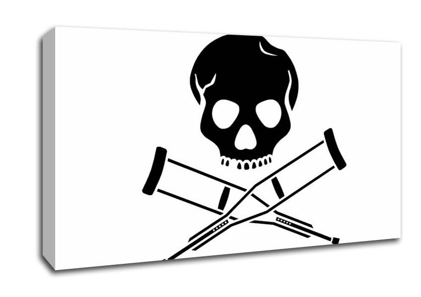 Jackass Skull n Bones B n W Canvas Wall Art