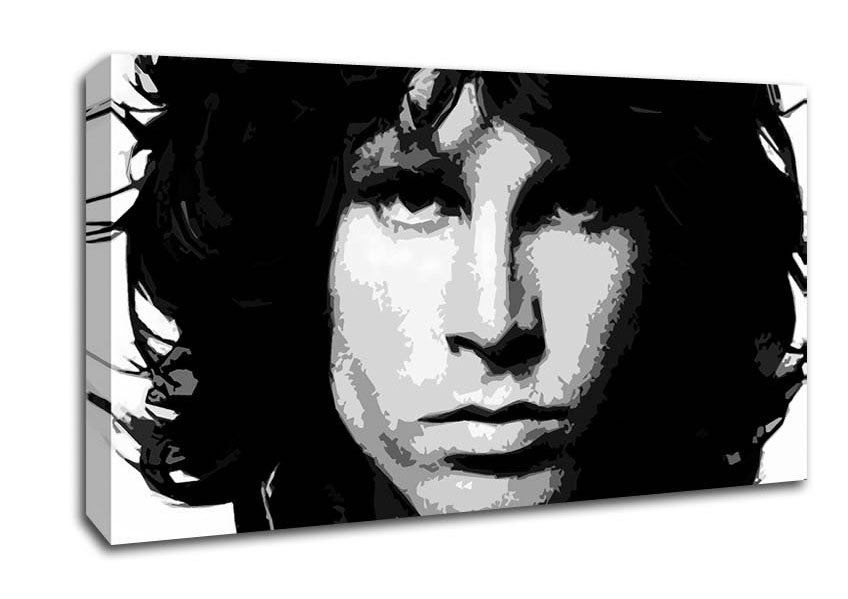 Jim Morrison Face B n W Canvas Wall Art