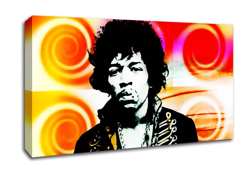 Jimi Hendrix Swirls Canvas Wall Art