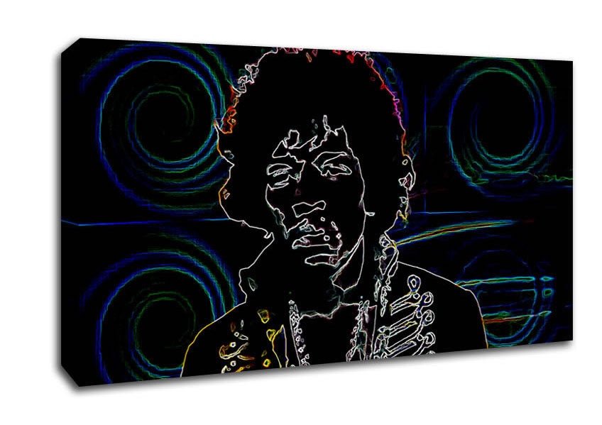 Jimi Hendrix Psychedelic Canvas Wall Art