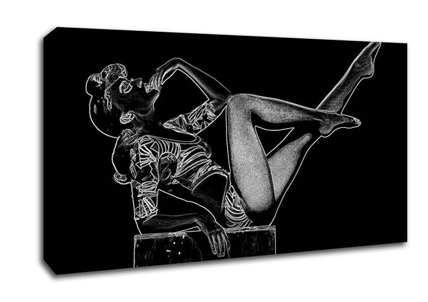 Kylie White On Black Canvas Wall Art