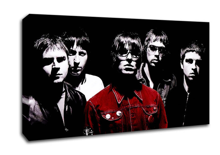 Oasis Liam Red Coat B n W Canvas Wall Art