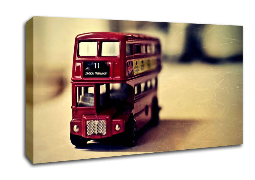 Old English Bus Toy Canvas Wall Art