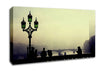 People On Misty Bridge Canvas Wall Art