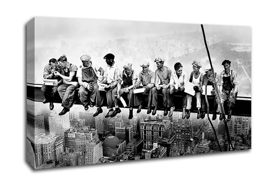 Lunch A Top Of A Skyscraper Canvas Wall Art