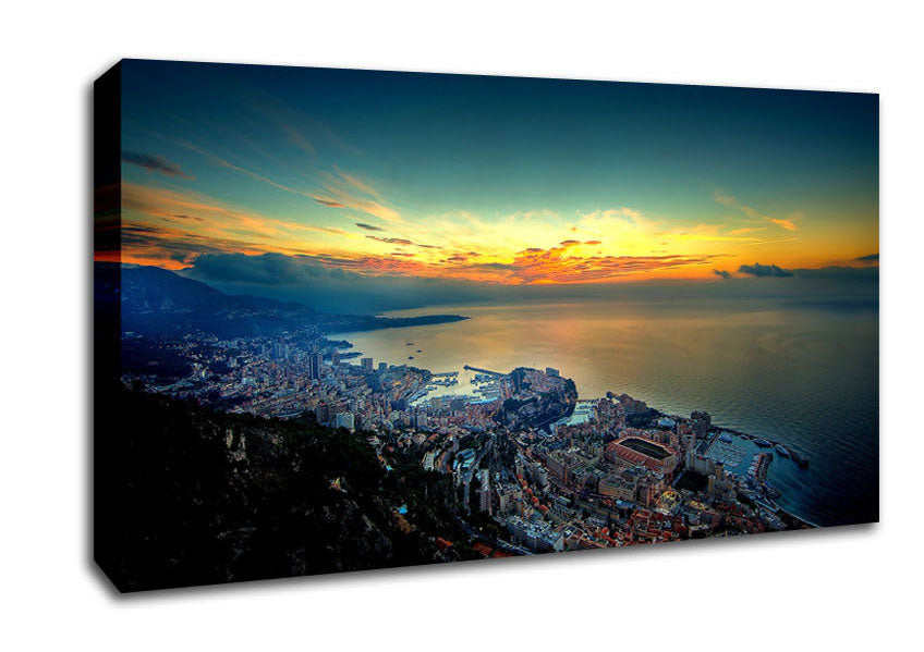 Monaco Aerial View Canvas Wall Art