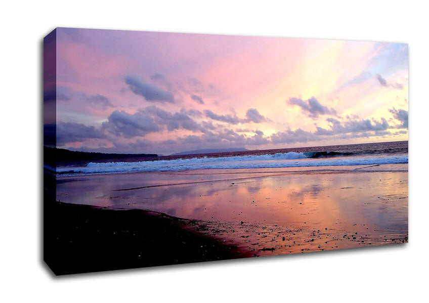 Beach At Dusk Canvas Wall Art