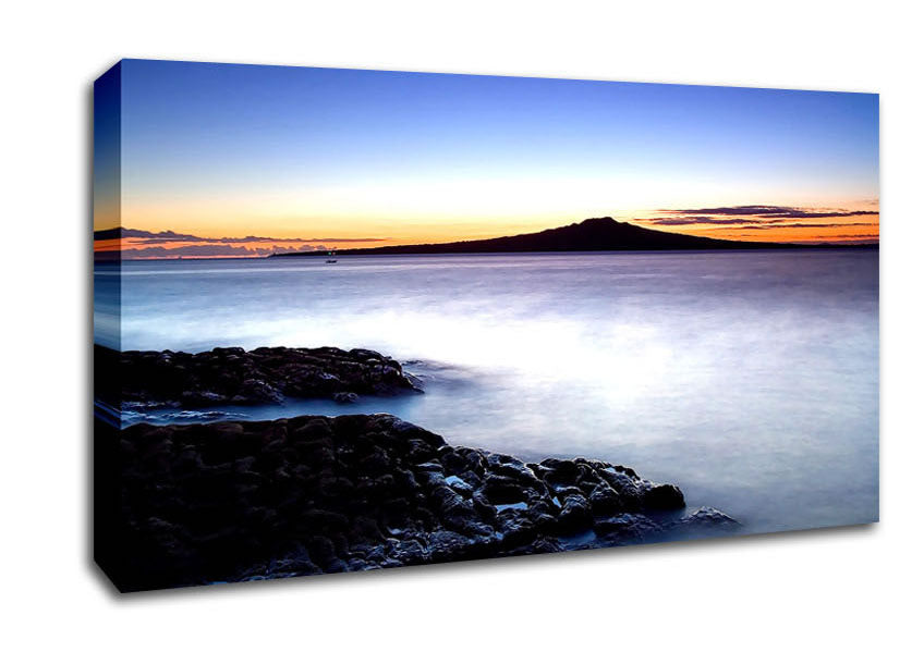 Misty Ocean At Dusk Canvas Wall Art