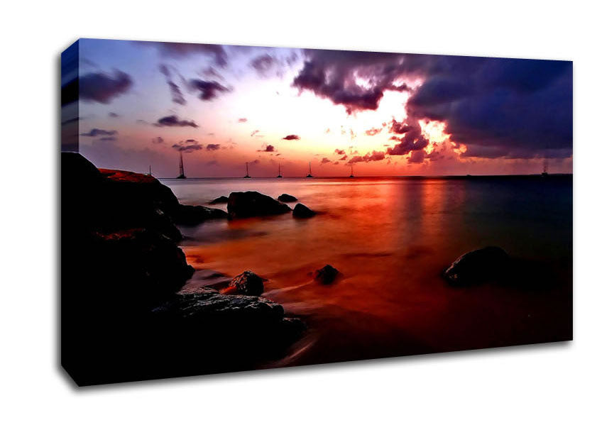 Ocean Red Canvas Wall Art