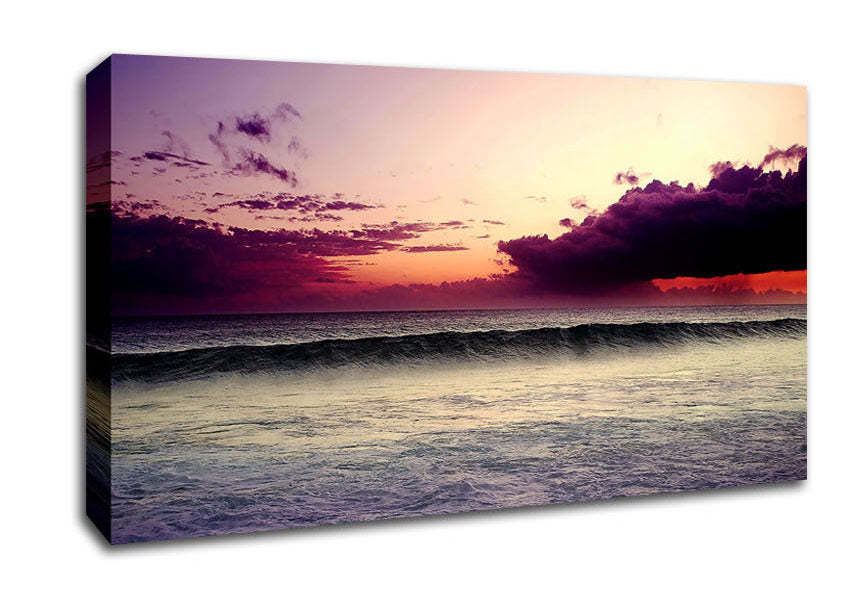 Ocean Wave Twilight Canvas Wall Art