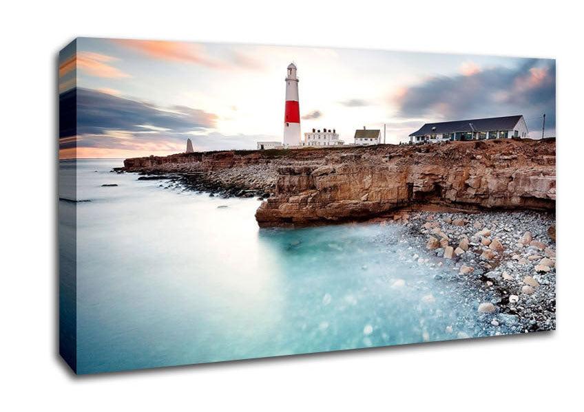 Lighthouse Ocean Rocks Canvas Wall Art