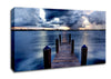 Pontoon Out To Sea Blue Canvas Wall Art
