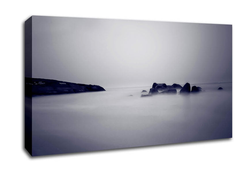 Lilac Foggy Rocks Canvas Wall Art