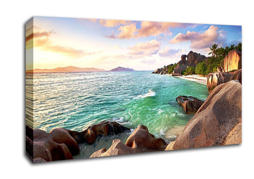 La Digue Beach Seychelles Canvas Wall Art