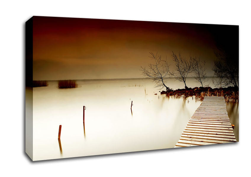 Mystical Boardwalk Brown Canvas Wall Art