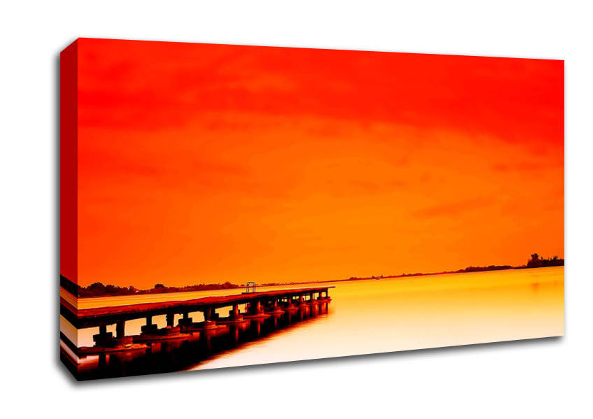 Perfect Orange Boardwalk Canvas Wall Art