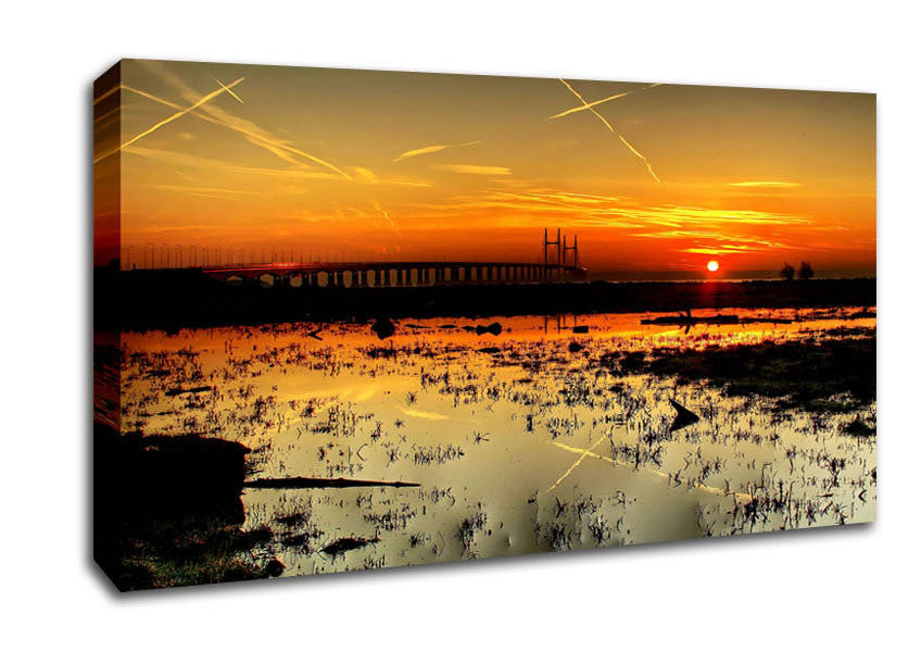 Ocean Path To The Sun Canvas Wall Art