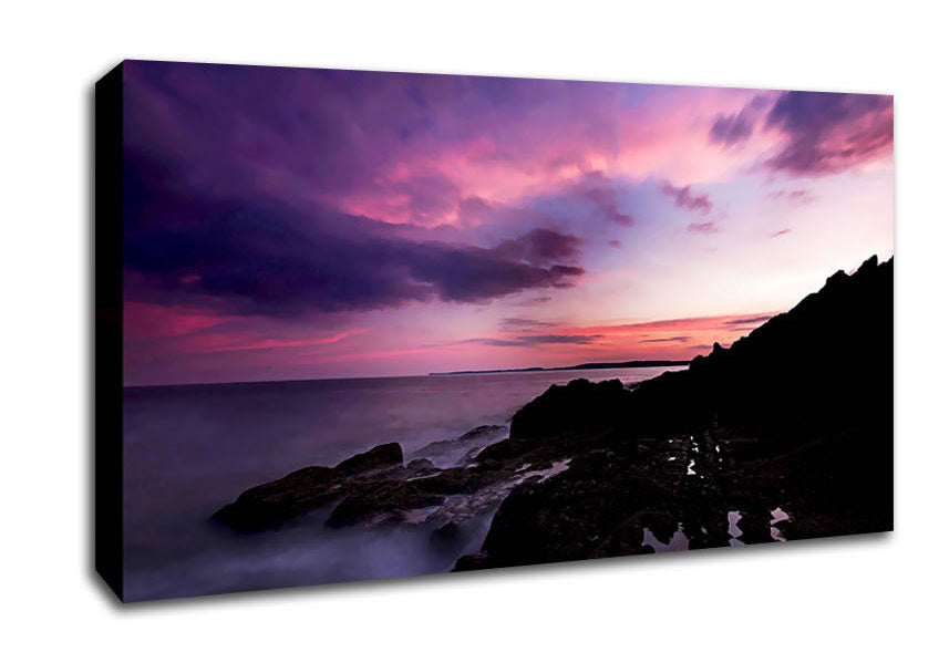 Lilac Red Ocean Sky Canvas Wall Art
