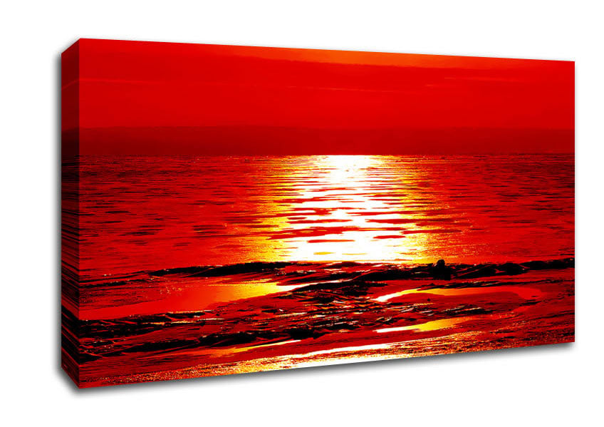 Orange Sun Trail Ocean Canvas Wall Art