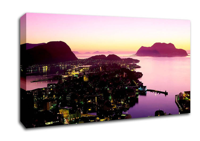 Lilac City Ocean Canvas Wall Art