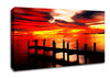 Pier Fire Sky Canvas Wall Art