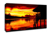 Red Beach Hut Ocean Canvas Wall Art