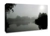 Misty Moonlit River B n W Canvas Wall Art