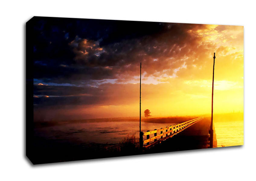 Pier Of The Blazing Sun Canvas Wall Art