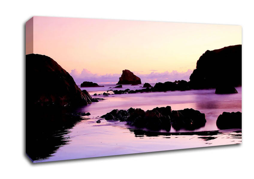 Mystical Lilac Ocean Canvas Wall Art