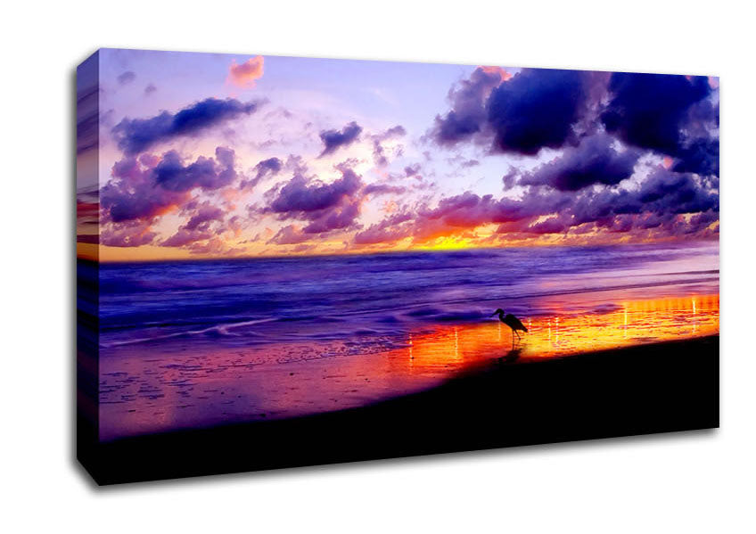 Blazing Ocean Sunset Canvas Wall Art