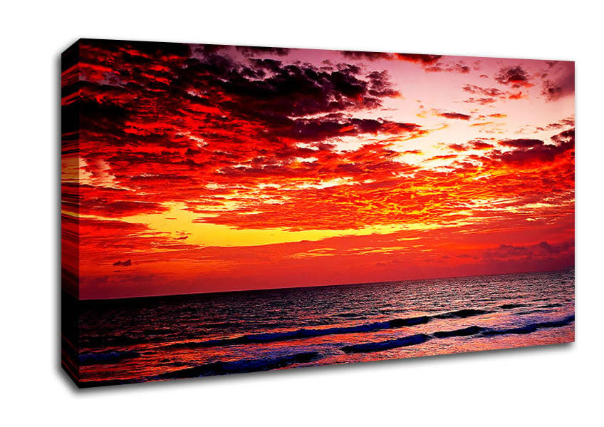 Lava Red Ocean Skies Canvas Wall Art
