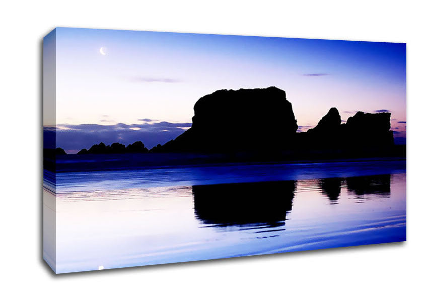 Moonlit Ocean Reflection Canvas Wall Art