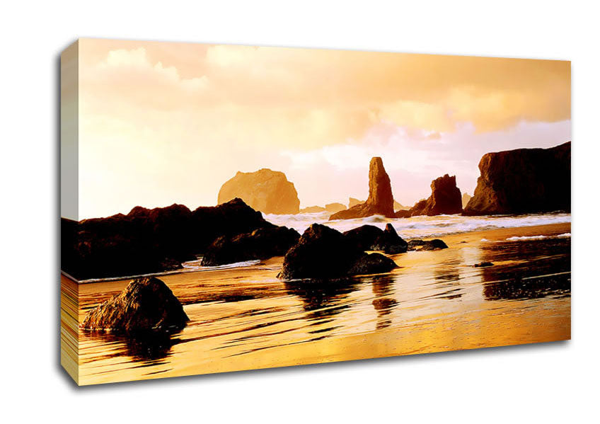 Mystical Ocean Rocks Canvas Wall Art