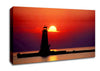 Lighthouse Sunset Red Canvas Wall Art